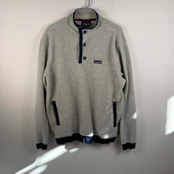 Patagonia Other - Patagonia Men's Shearling Button Fleece Pullover XL Gray